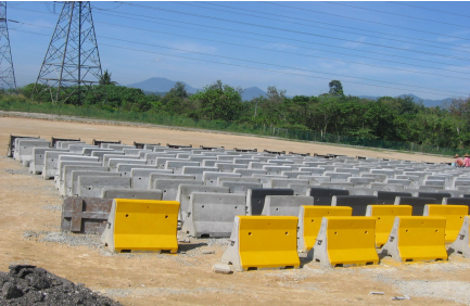 Casting yard for new Jersey barrier at Jelapang, Ipoh 